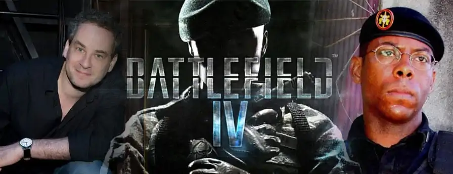 Dan Stulbach e André Ramiro na versão brasileira de Battlefield 4