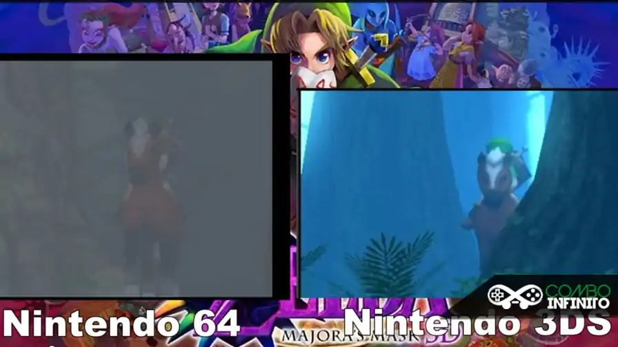 Vídeo compara The Legend of Zelda: Majora’s Mask do N64 com a nova versão do 3DS