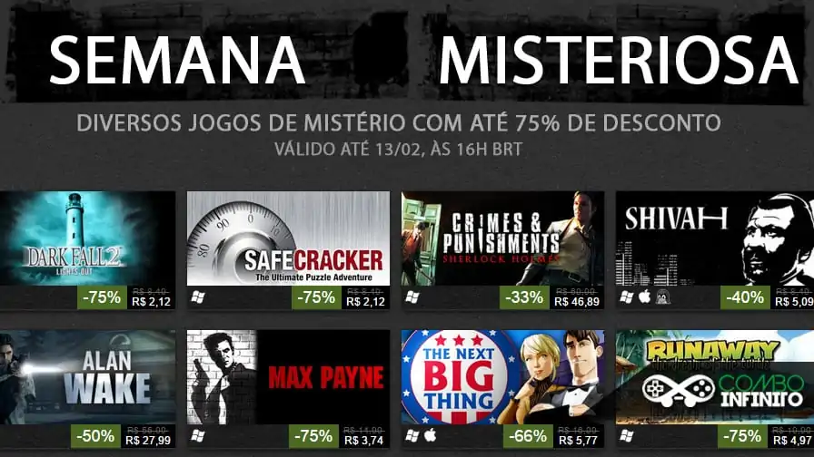 Steam: promoção com jogos de mistérios tem Max Payne, Alan Wake, Wolf Among Us e mais
