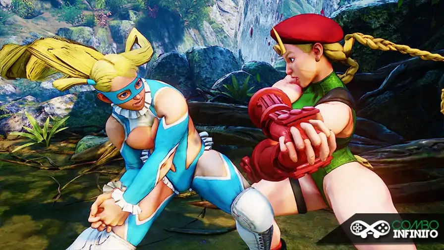 Cammy e Mika sofrendo leves censuras em Street Fighter V