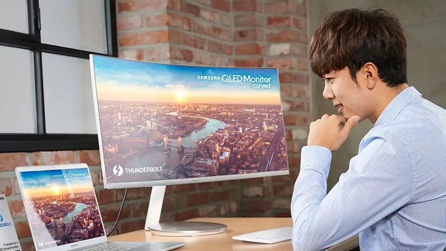 CES 2018: Samsung lança primeiro monitor curvo Thunderbolt 3 QLED