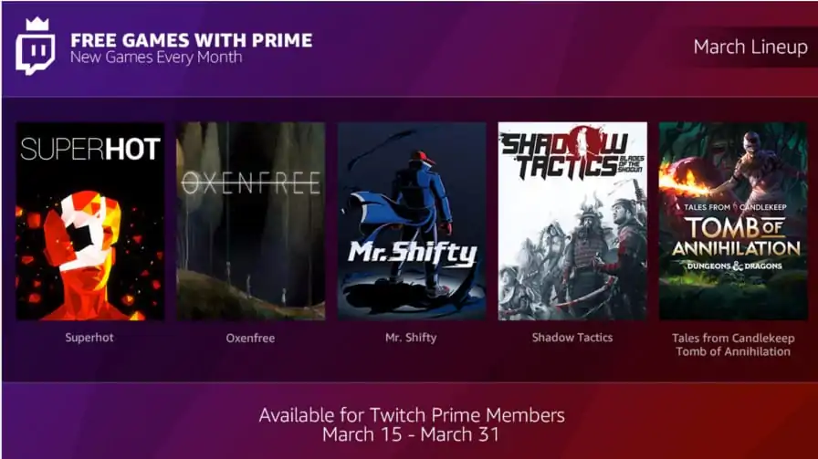 Assinantes da Twitch Prime receberão coleção mensal de jogos