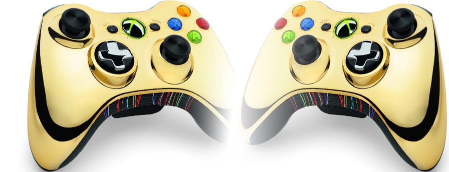 Novo-controle-dourado-para-Xbox-360