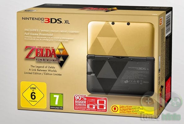 O novo modelo do Nintendo 3DS XL com o código do game para download.