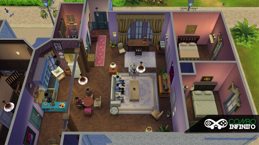 Veja imagens dos cenários de Friends recriados em The Sims 4 Combo