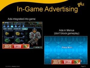 comercial em games da glu